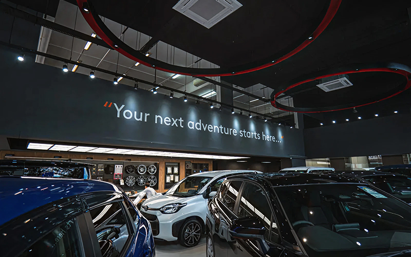 Vehicles on display at Venture Cars parallel importer showroom.
